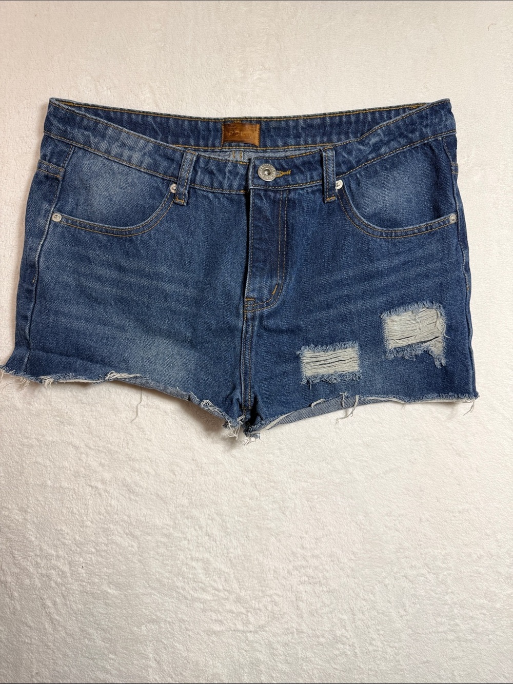 Women's Distressed Denim Shorts - Blue